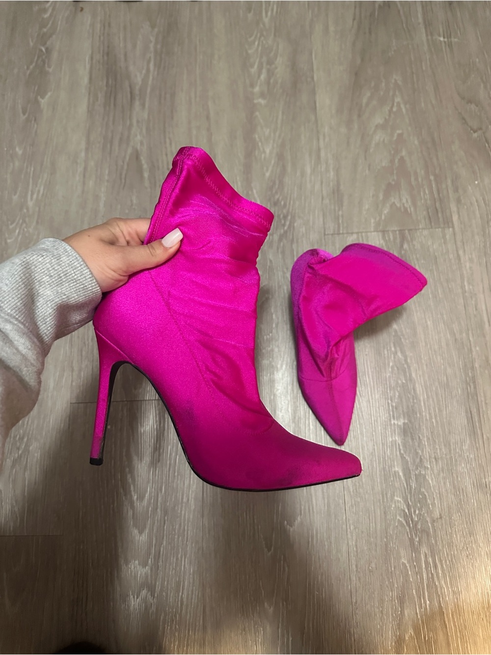 Forever 21 hot pink stiletto ankle boots
